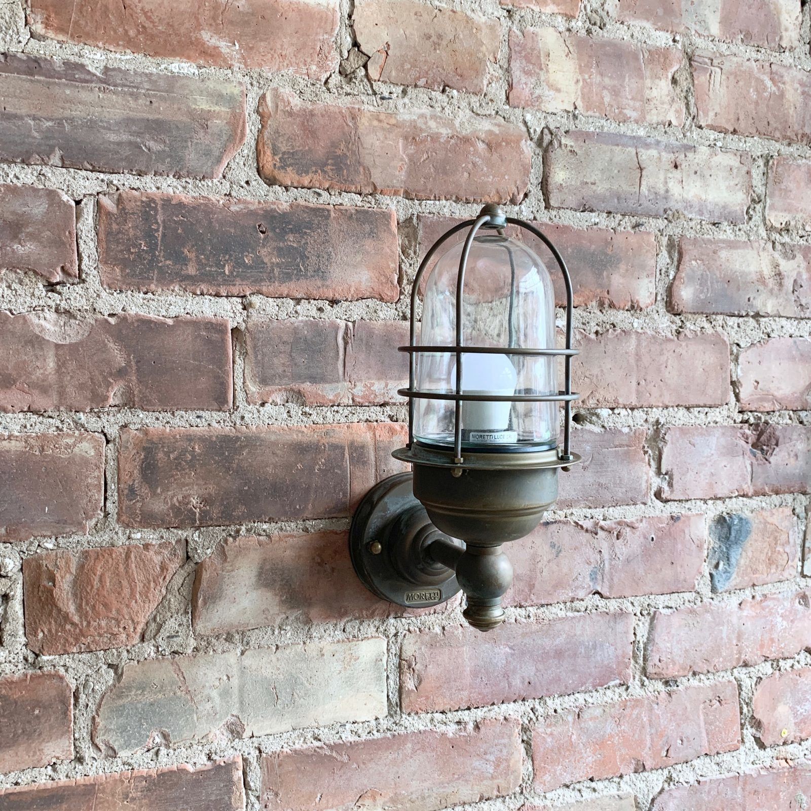 Contemporary Aged Brass Torch Bulk Head Wall Light photo 328.0