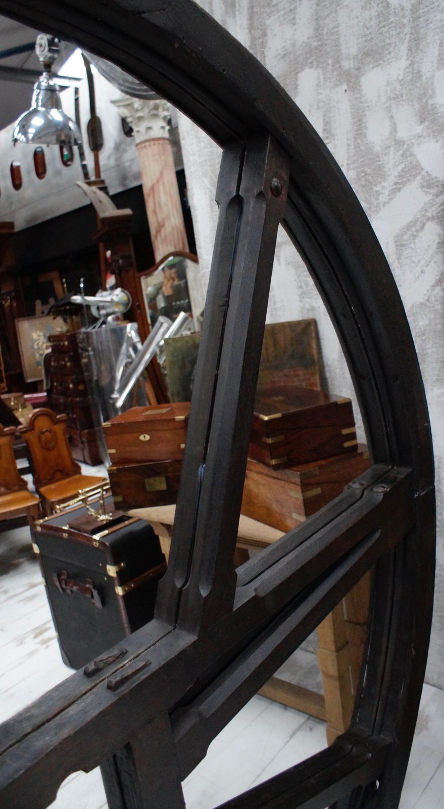 19th Century Large Gothic Bell Wheel Mirror photo buy