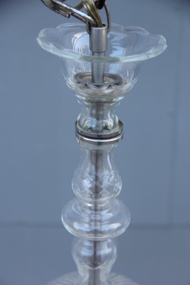 photo for sale Round Great Classic Chandelier Trasparent Crystal Bohemian Art, 1950s