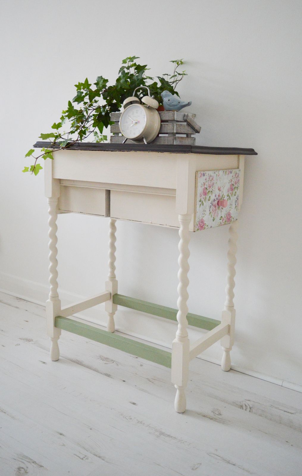 photo furniture Console Table With 2 Draws, Farmhouse Table, Sewing Machine Table, Rustic Console Table, Country Table, Hand Painted Table, Cottage Table