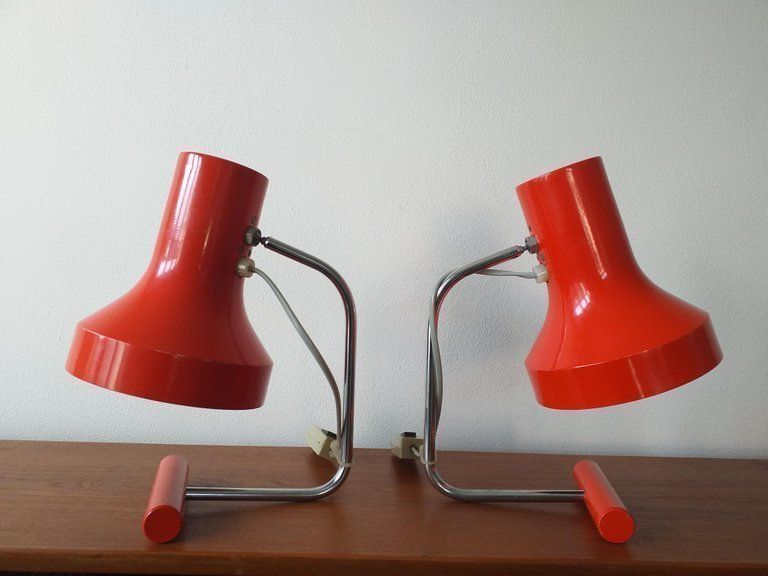 Pair Of Mid Century Table Lamps Napako, Josef Hurka, 1970s. photo 413.0
