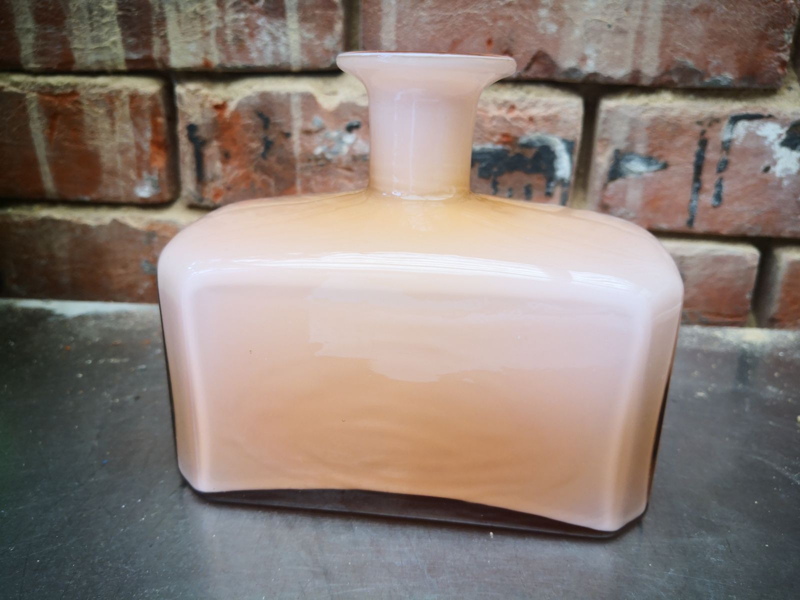 Pink Art Deco 1930s Cased Glass Rectangle Bottle Without Lid photo furniture