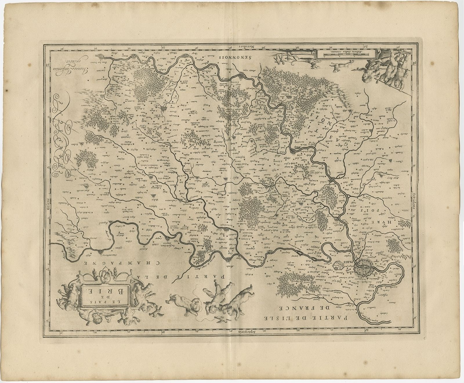 Antique Map Of The Region Of Brie By Janssonius (1657)