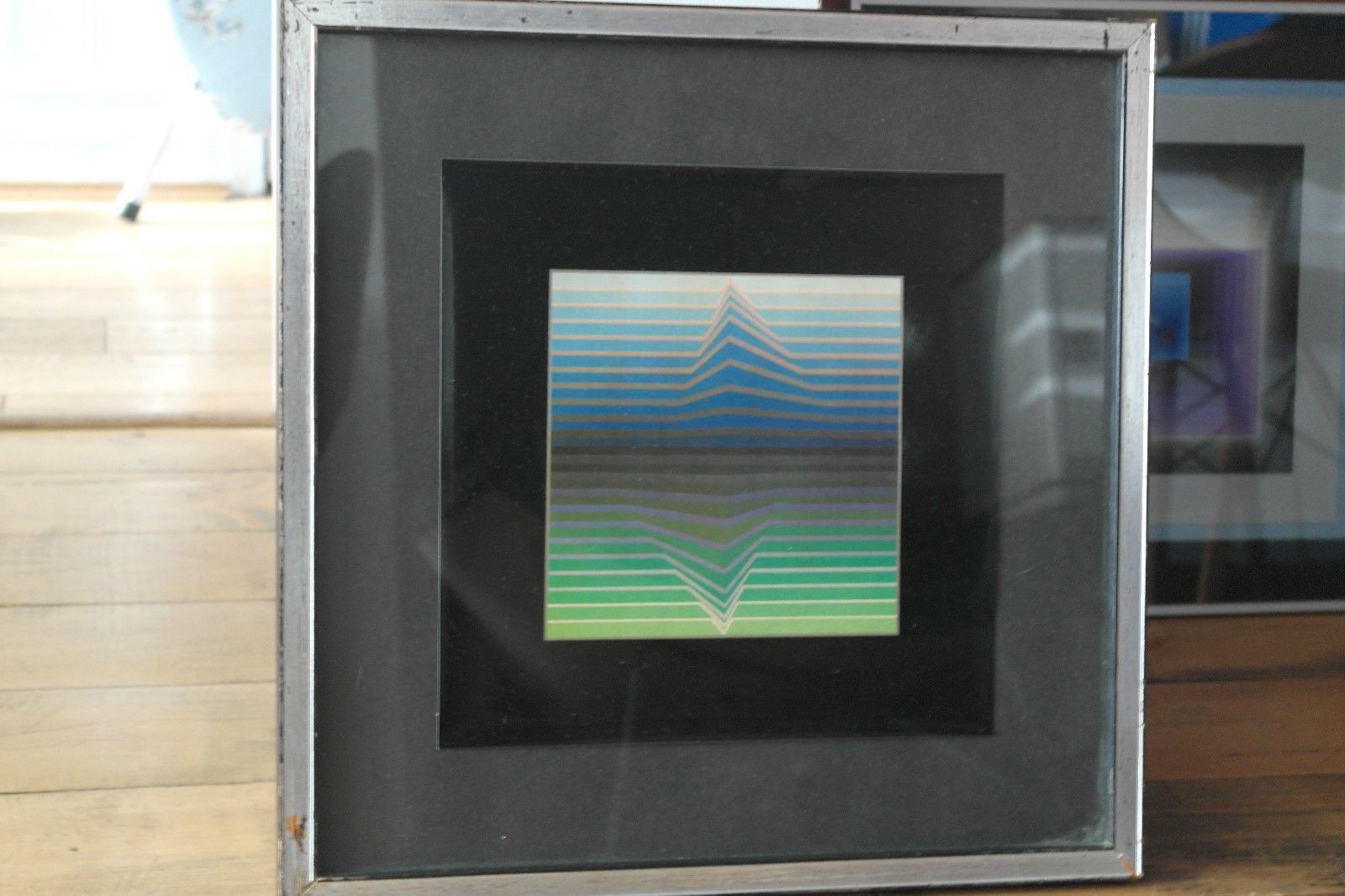 Retro 1960s Victor Vasarely Framed Print photo for sale