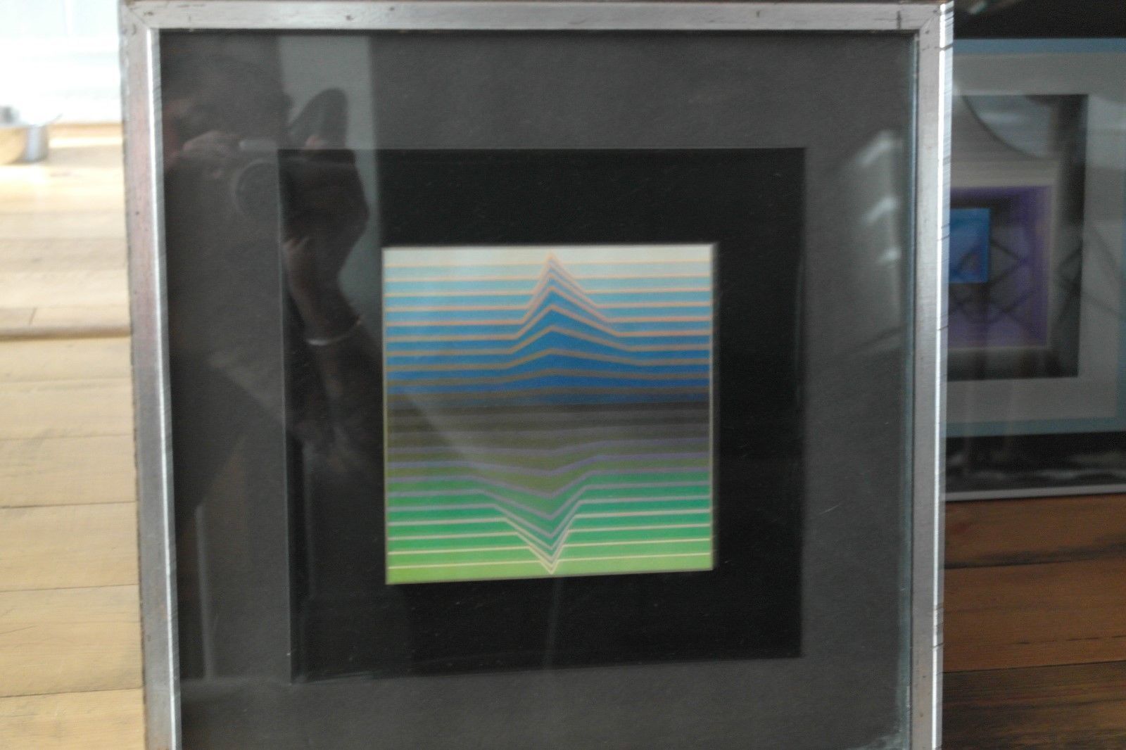 Retro 1960s Victor Vasarely Framed Print photo Art