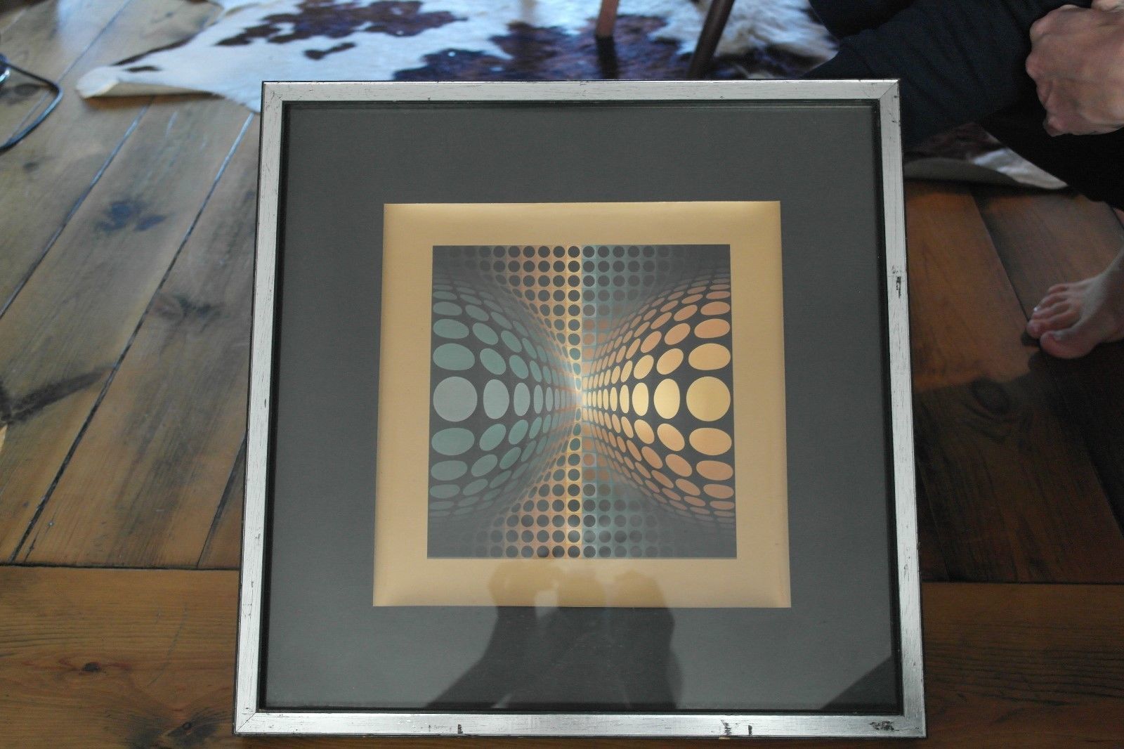 Retro 1960s Victor Vasarely Framed Print photo Art
