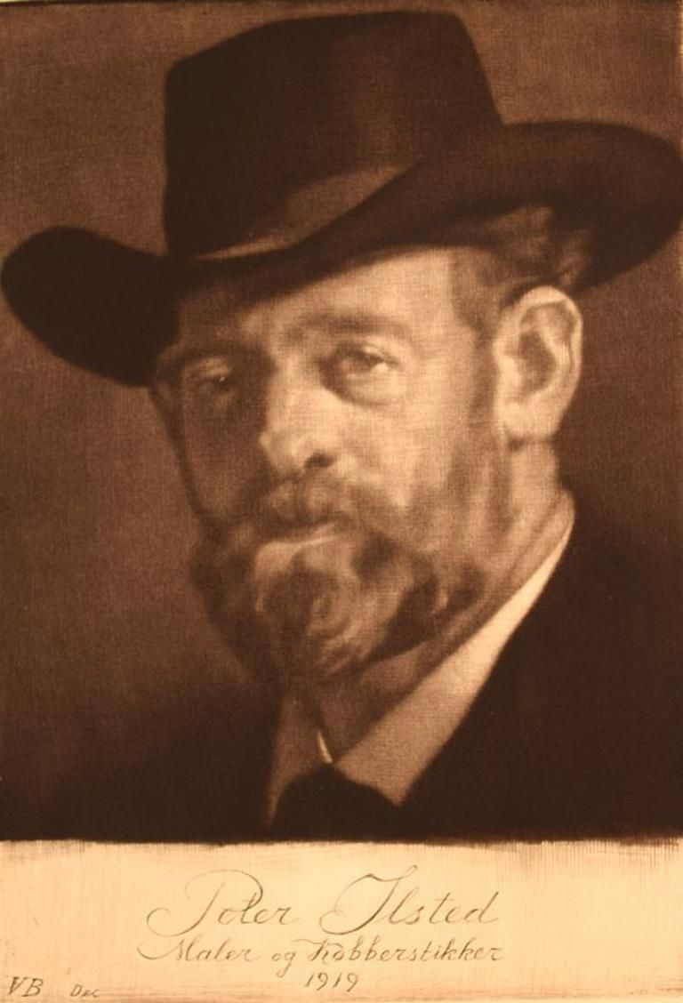 Gustav V. Blom, Portrait Of Peter Ilsted, 1919, Test Print photo furniture