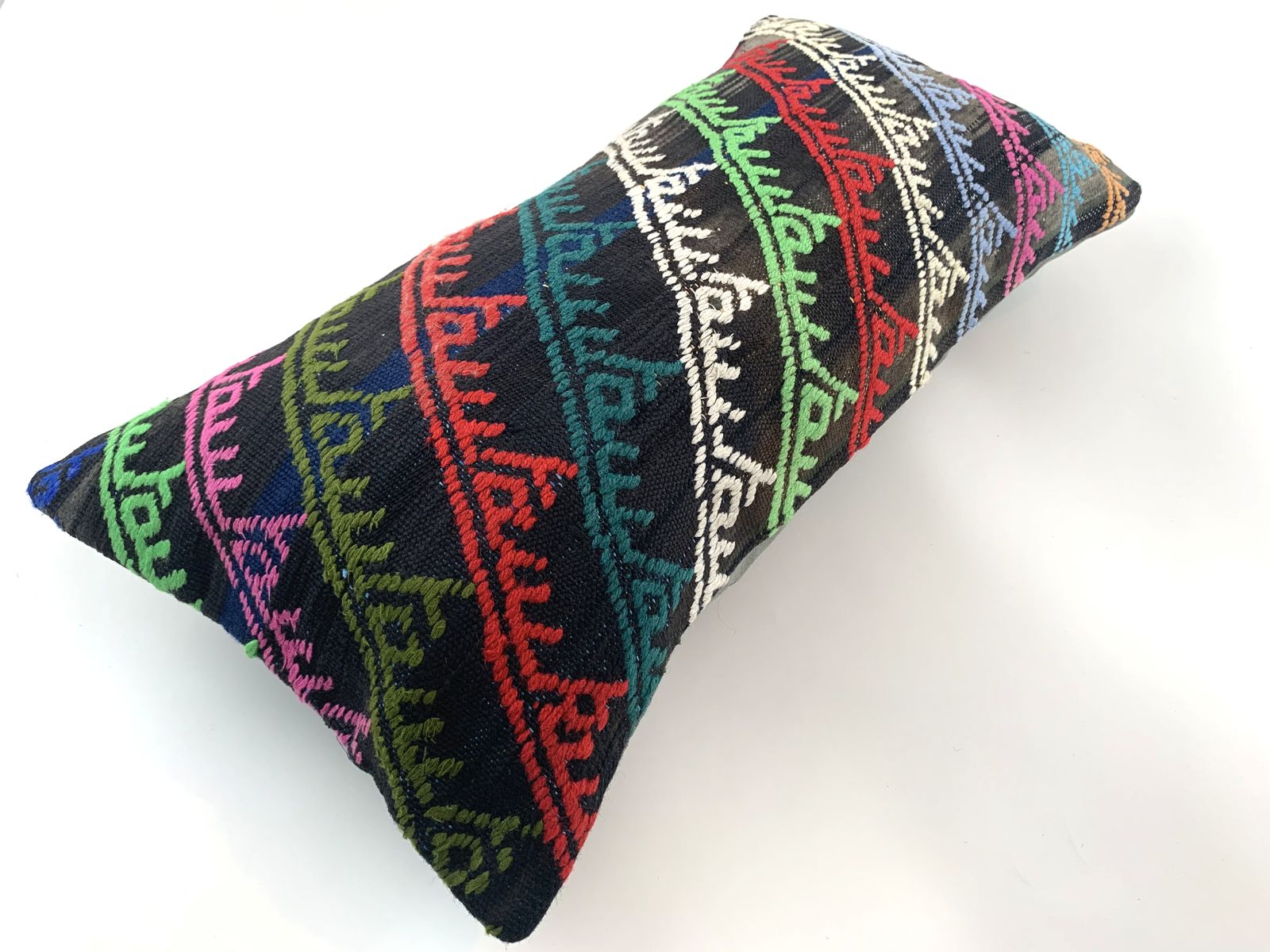 Handgemaakte Kilim Kussenhoes, 60x30 Cm, Vintage Boho, Decoratief, Turks Kilim photo vinterior