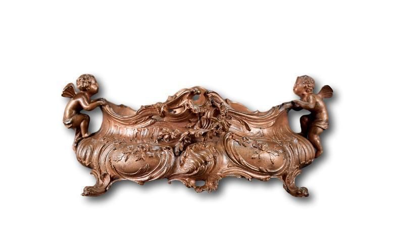 Rococo French Angels Centerpiece Jardiniere Copper Finish