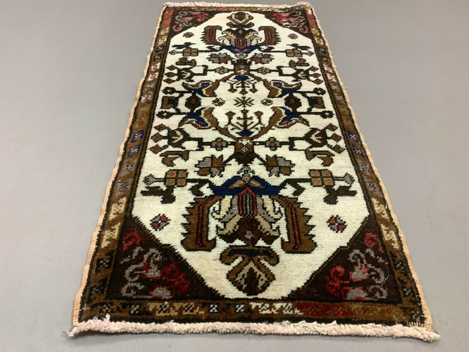 Small Vintage Turkish Rug 95x45 Cm, Short Runner, Tribal, Shabby Chic