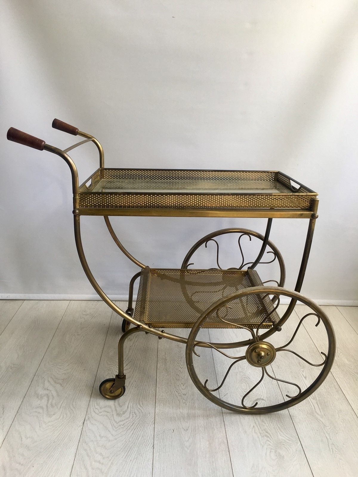 Midcentury Brass Bar Cart By Josef Frank