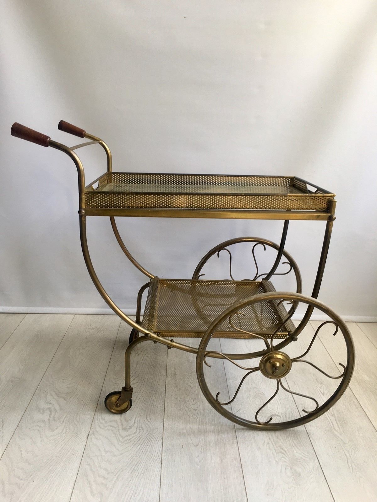 Midcentury Brass Bar Cart By Josef Frank photo furniture