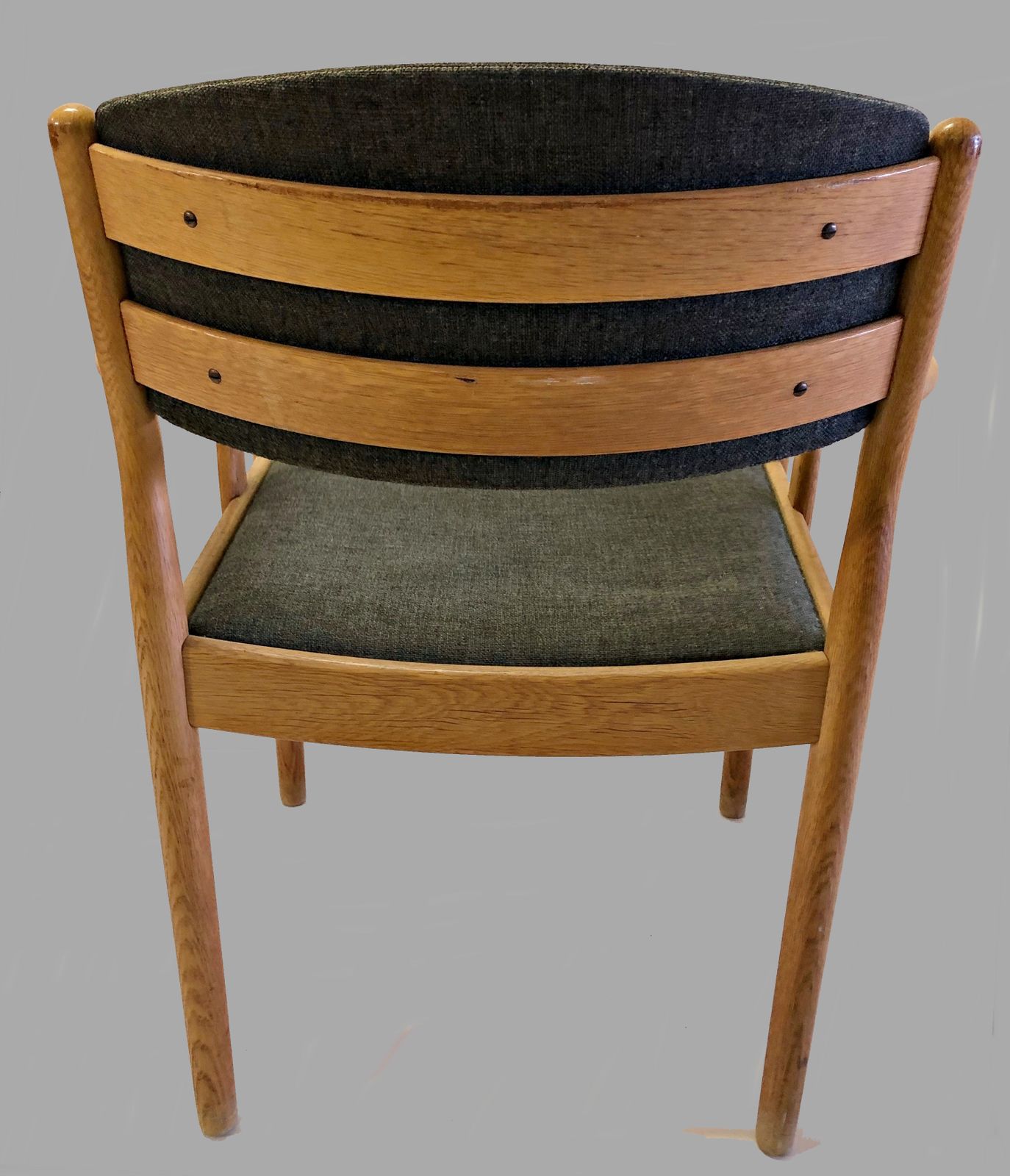 photo for sale Set Of Two Danish Poul Volther Refinished Armchairs In Oak, Inc. Reupholstery