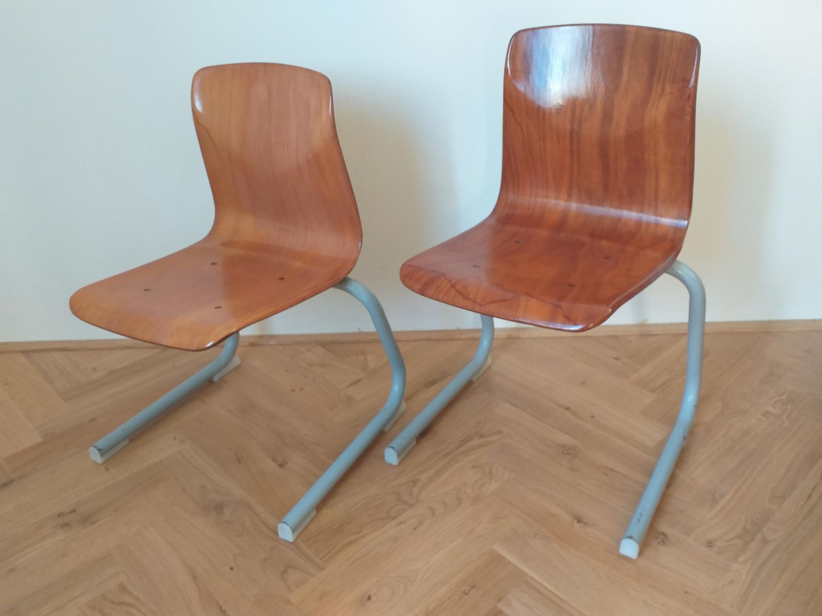 Pair Of Midcentury Children / School Chairs Pagholz, Elmar Flötotto, 1980s photo furniture