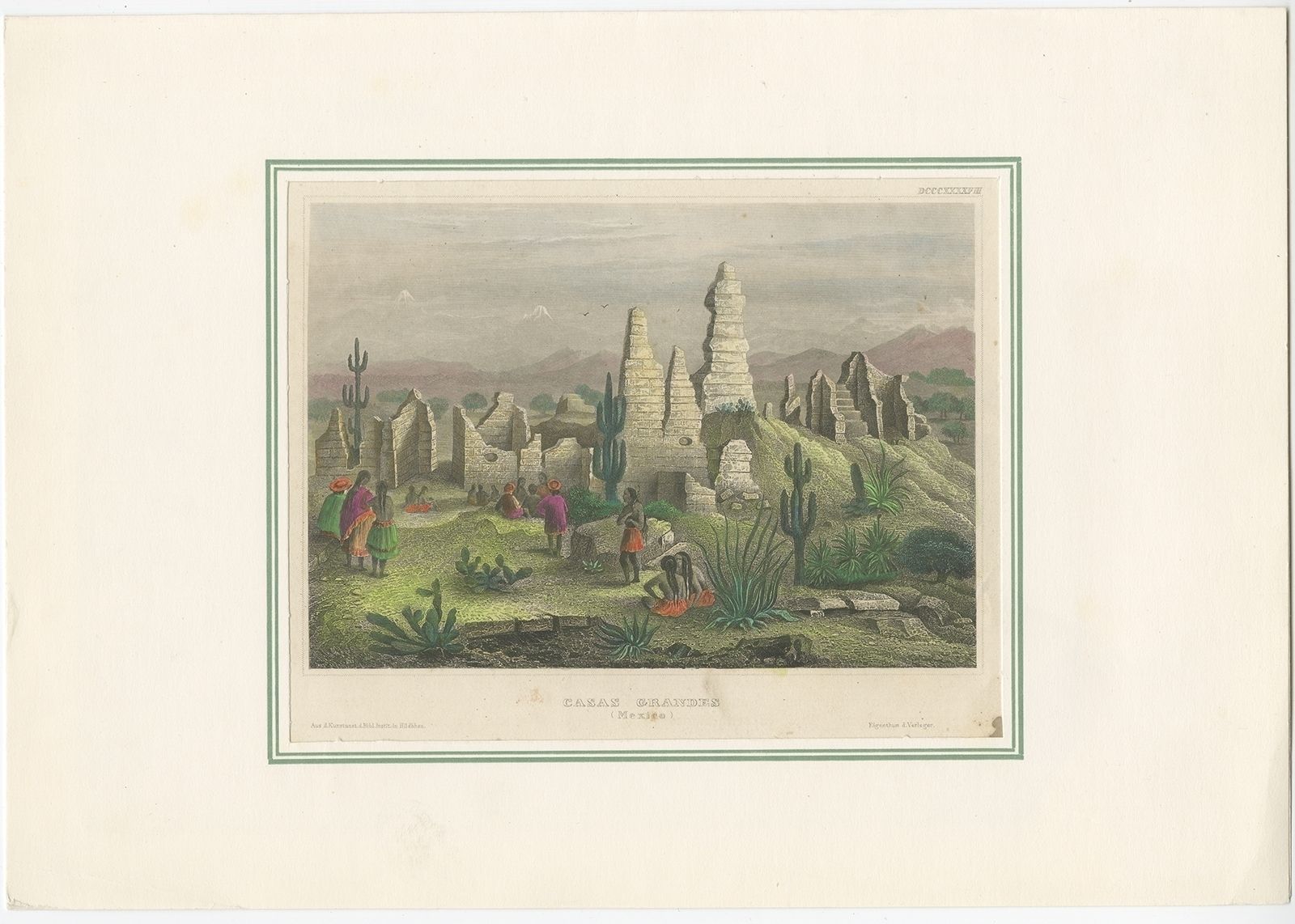 Antique Print Of Casas Grandes (C.1860)