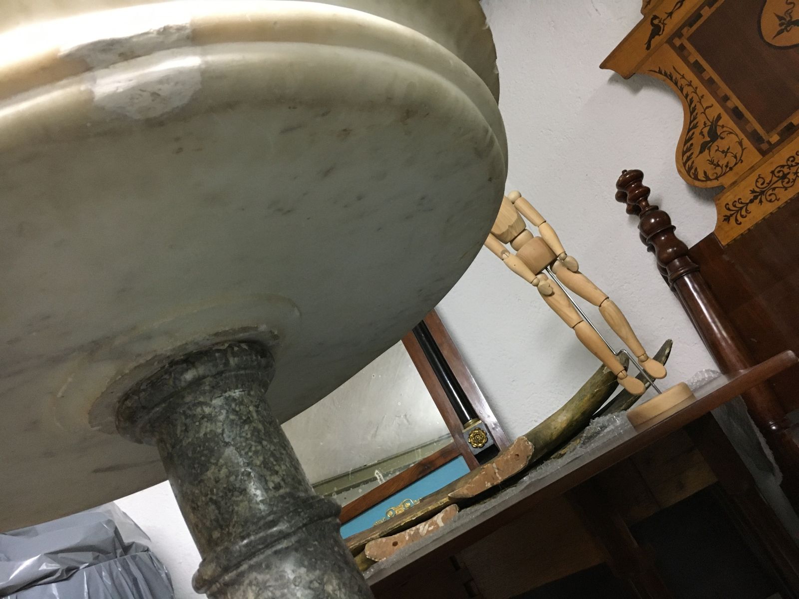 Carrara Marble Fountain With  Its  Gray Sainte Anne Marble Base. French. Circa 1700 Eighteenth Century. photo Home Decor