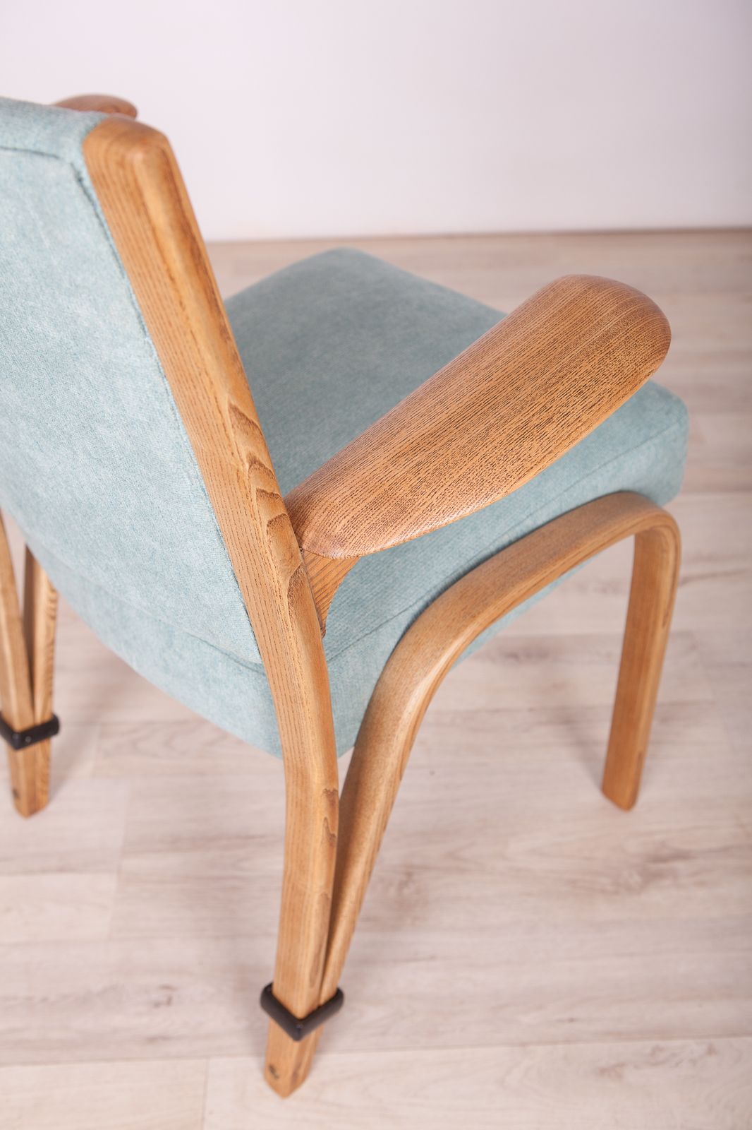 French Oak Dining Chairs By Hugues Steiner For Steiner, 1960s, Set Of 6 photo vintage