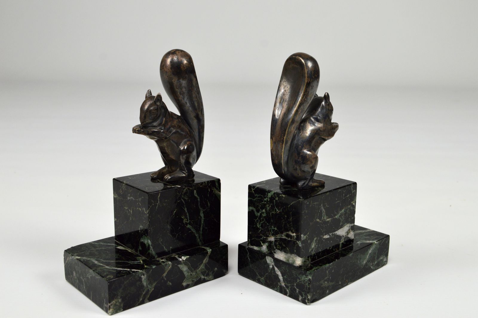 Art Deco Squirrels Bookends, Bronze, Marcel Guillemard, France, Circa 1930 photo furniture