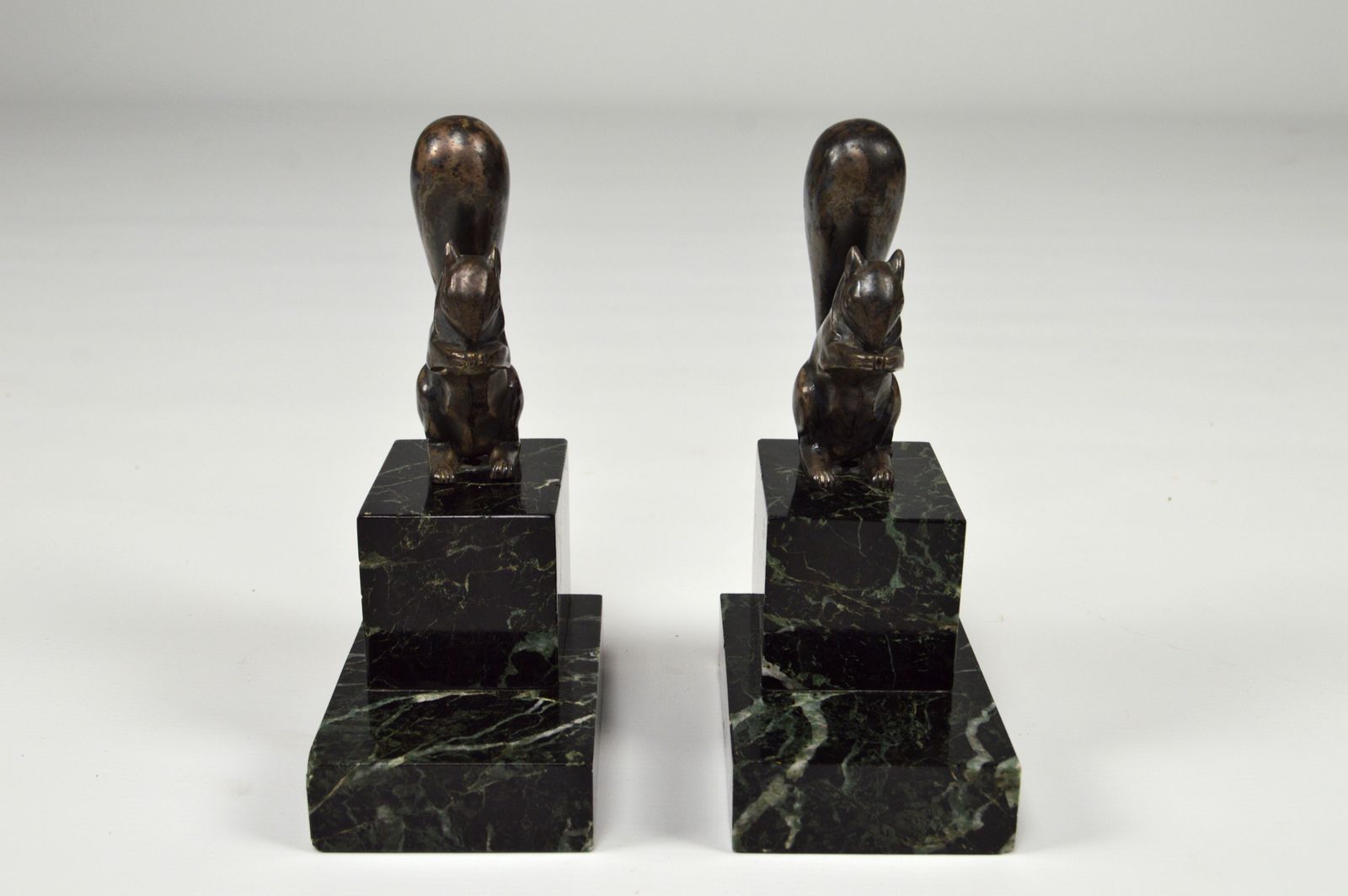 Art Deco Squirrels Bookends, Bronze, Marcel Guillemard, France, Circa 1930 photo 1400.0
