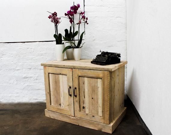 Boadi Reclaimed Scaffolding Board Cupboard With Adjustable Shelf And Vintage Brass Handles   Bespoke Urban Furniture