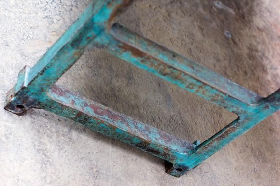 photo furniture Saunders Industrial Zinc Topped Table With Vintage Reclaimed Metal Workers Workbench Legs   Made To Measure Furniture