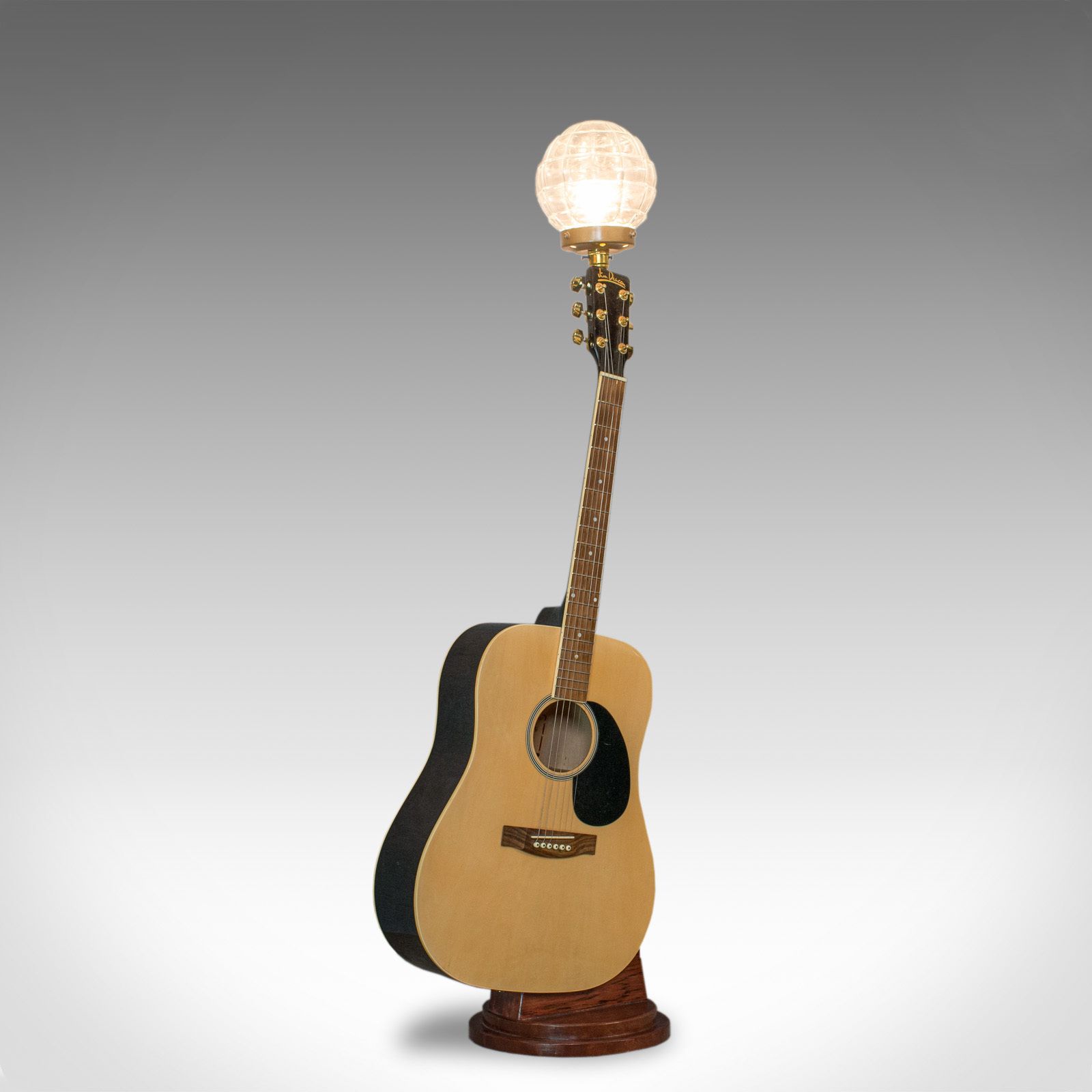 Vintage, Acoustic Guitar Lamp, English, Bespoke, Handcrafted, Jim Deacon, Glass photo furniture