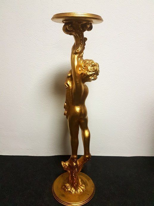 Gold Wooden Pillar With Angel Motif