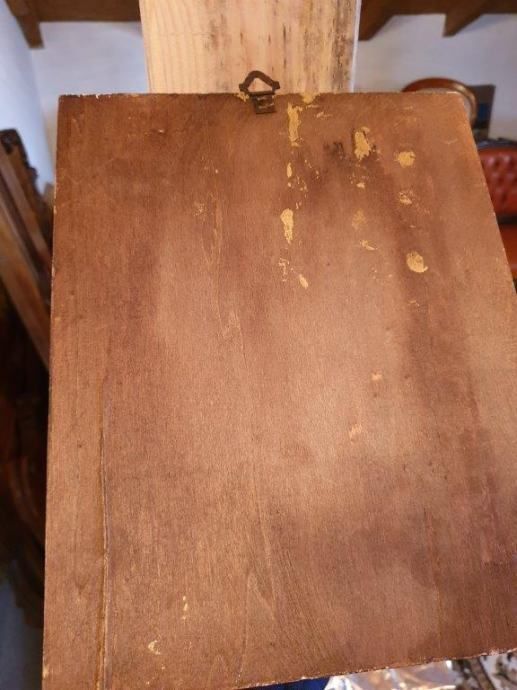 Wooden Fresco With Religious Motifs, Mother With Child photo Art