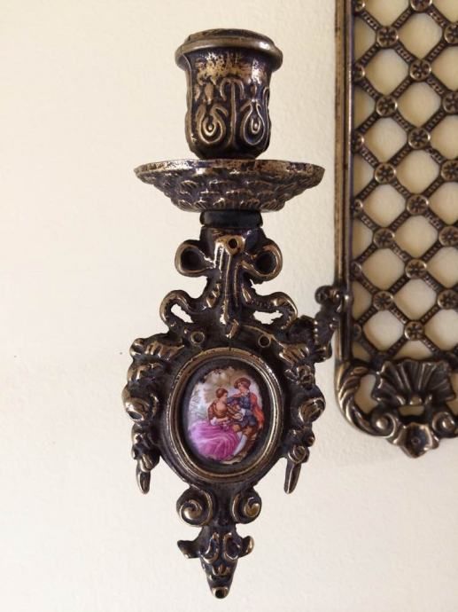 Brass Hand Painted Wall Candle Holders photo Home Decor