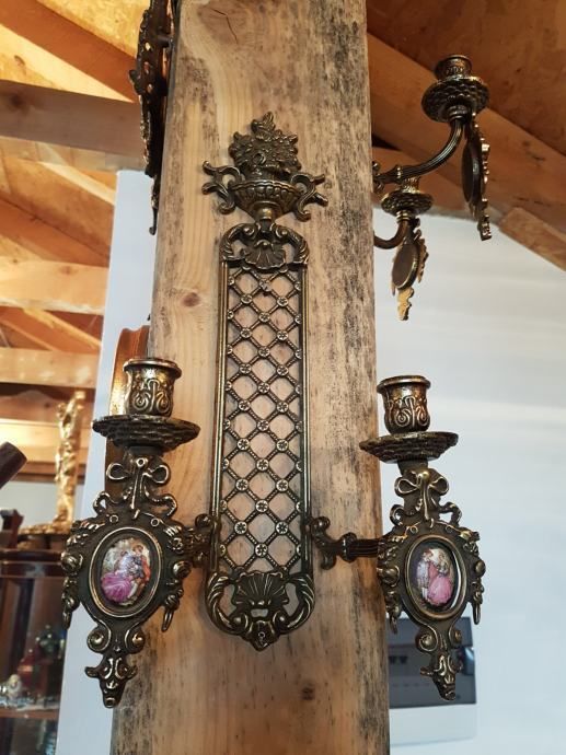 Brass Hand Painted Wall Candle Holders photo buy