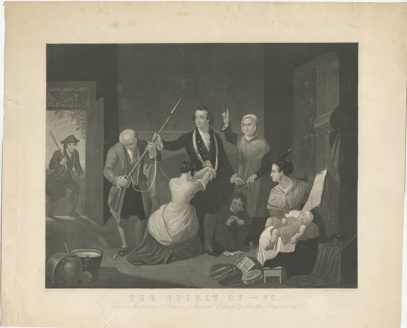 Antique Print Of A Scene Of The American Revolution By Smith (1862)