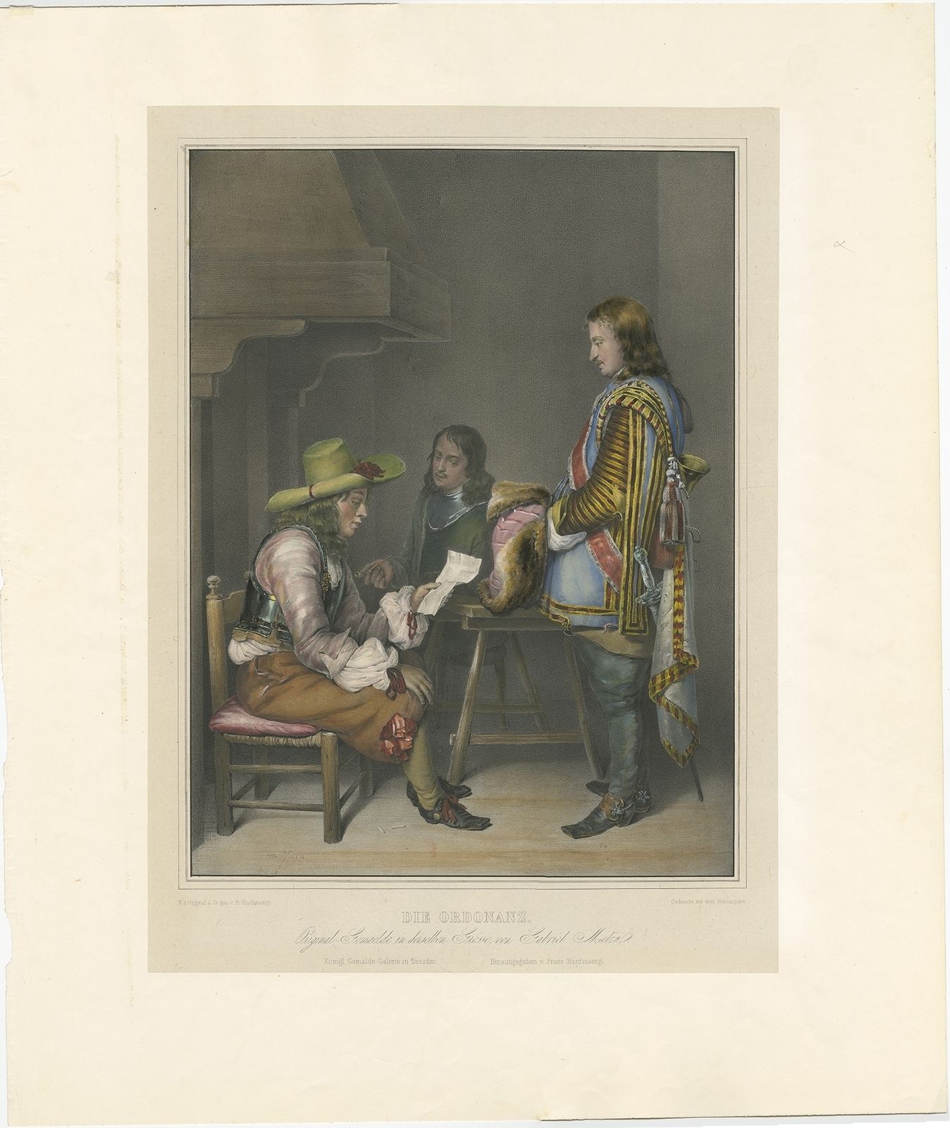 Antique Print Of The Ordinance Made After Gabriel Metsu (C.1860)