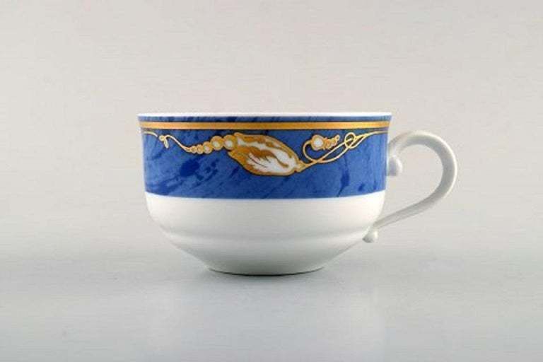 Royal Copenhagen, Set Of Six "Magnolia" Tea Cups With Saucers And Six Plates photo for sale