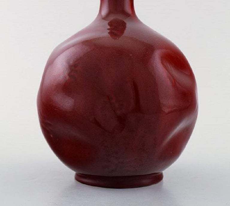 Rörstrand, Sweden, Early Vase With Narrow Neck In Glazed Faience, Circa 1900 photo Home Decor