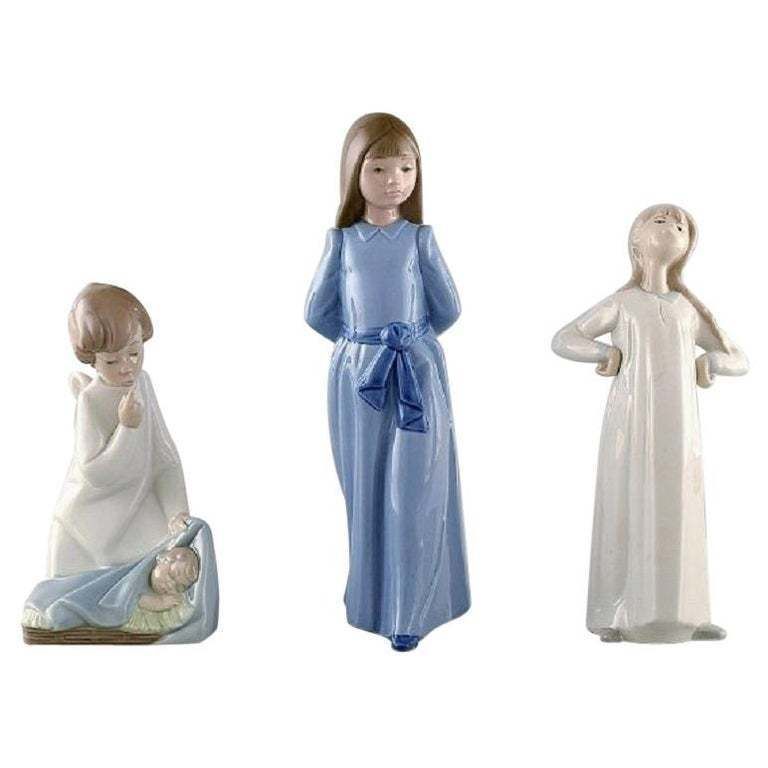 Nao And Lladro, Three Porcelain Figures, 20th Century