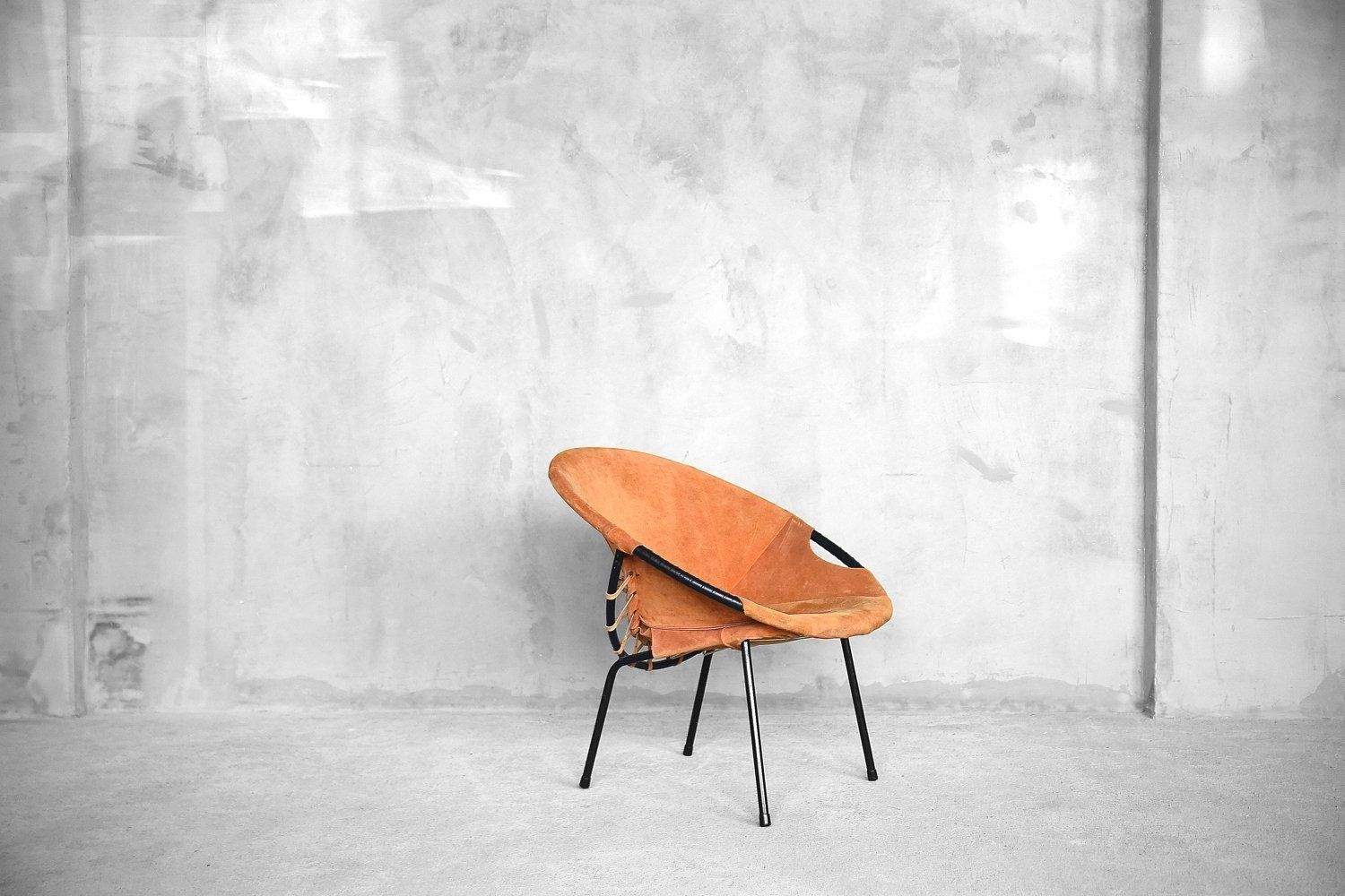 Mid Century Circle Balloon Chair By Lusch Erzeugnis For Lusch & Co, 1960s