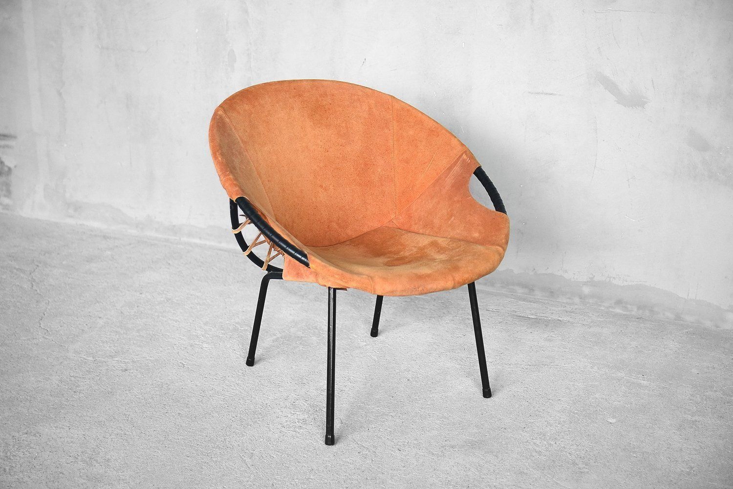 Mid Century Circle Balloon Chair By Lusch Erzeugnis For Lusch & Co, 1960s photo vintage