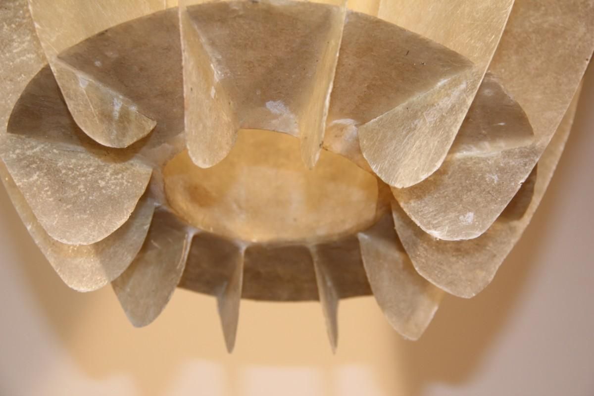 French Chandelier Oval 1960s In Beige Resin Like A Maze Verner Panton Style photo Lighting