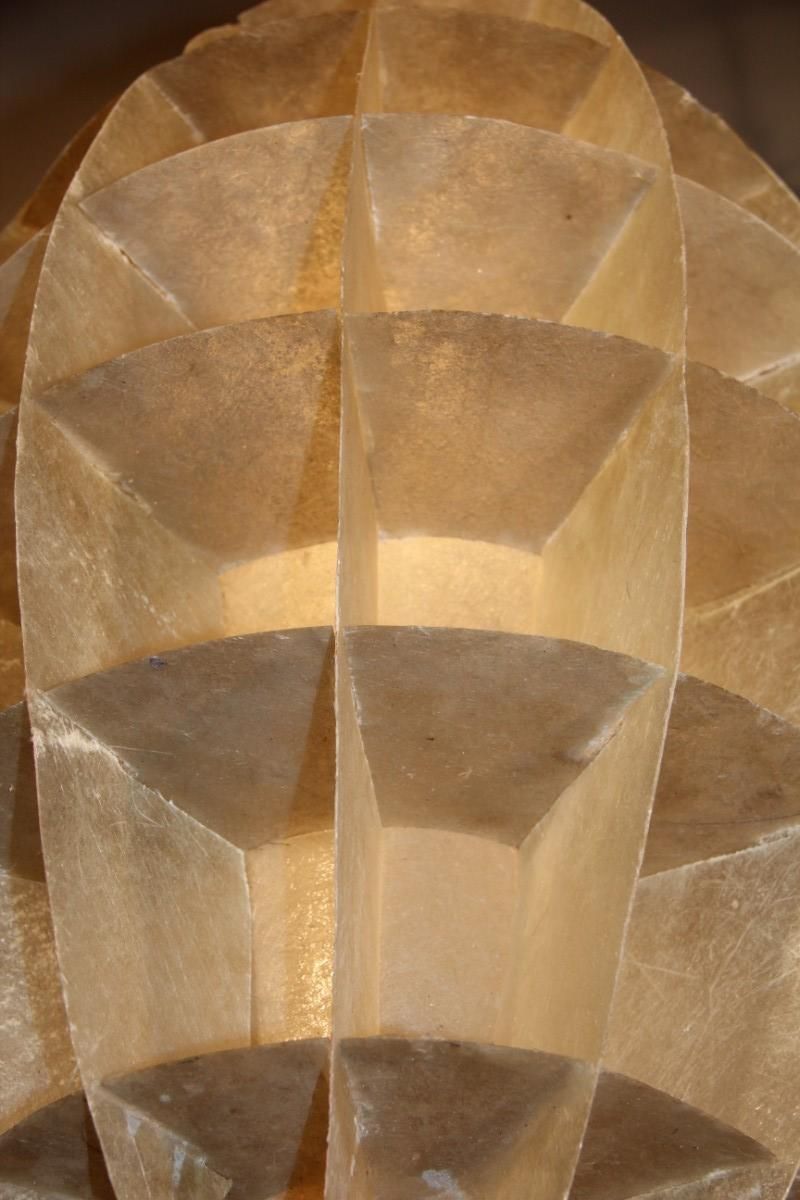 French Chandelier Oval 1960s In Beige Resin Like A Maze Verner Panton Style photo 1824.0