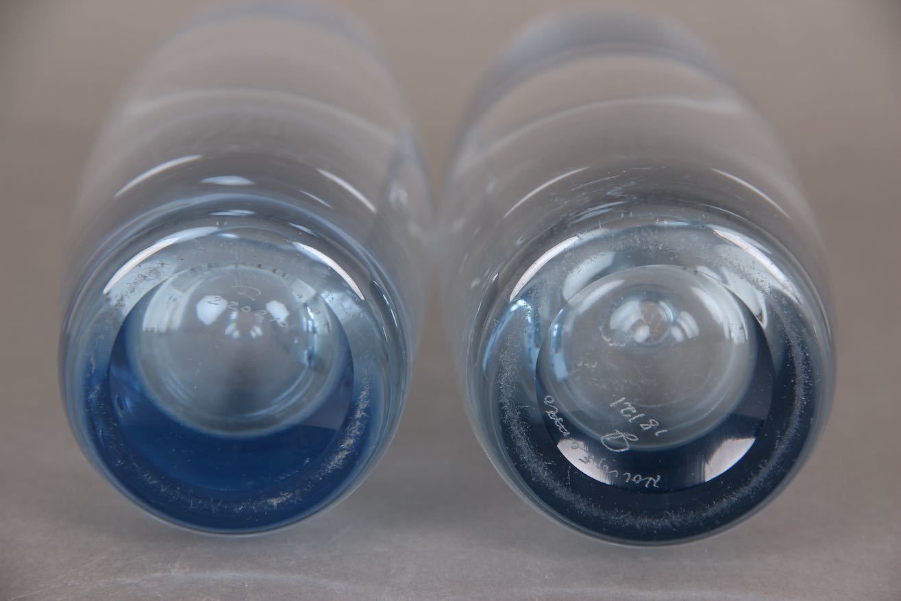 2 Pc. Holmagaard Vases In Light Blue Glass. Design By Per Lütken. 1960s. photo furniture
