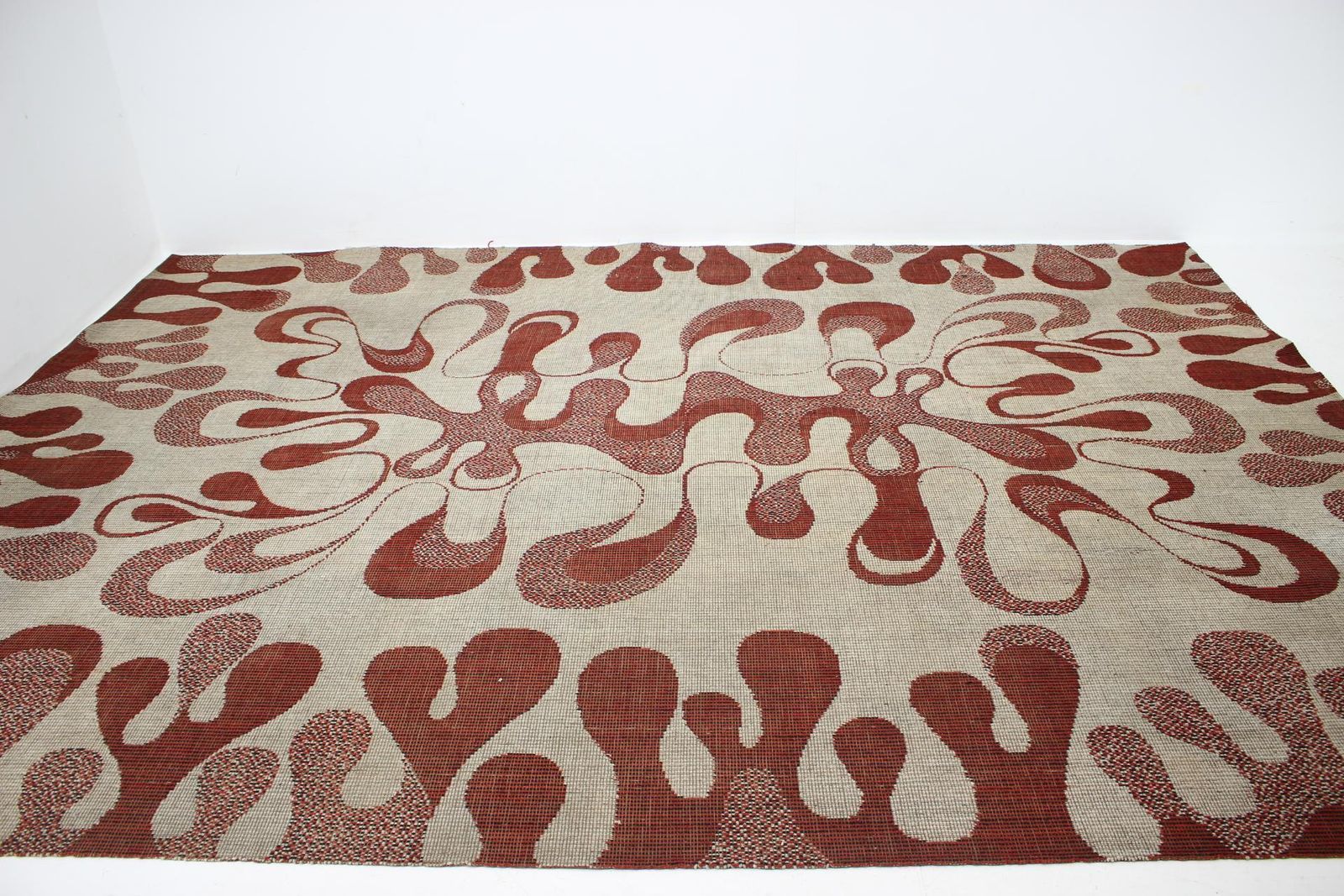 Abstract Organic Modernist Design Carpet / Rug   1960s photo Textiles