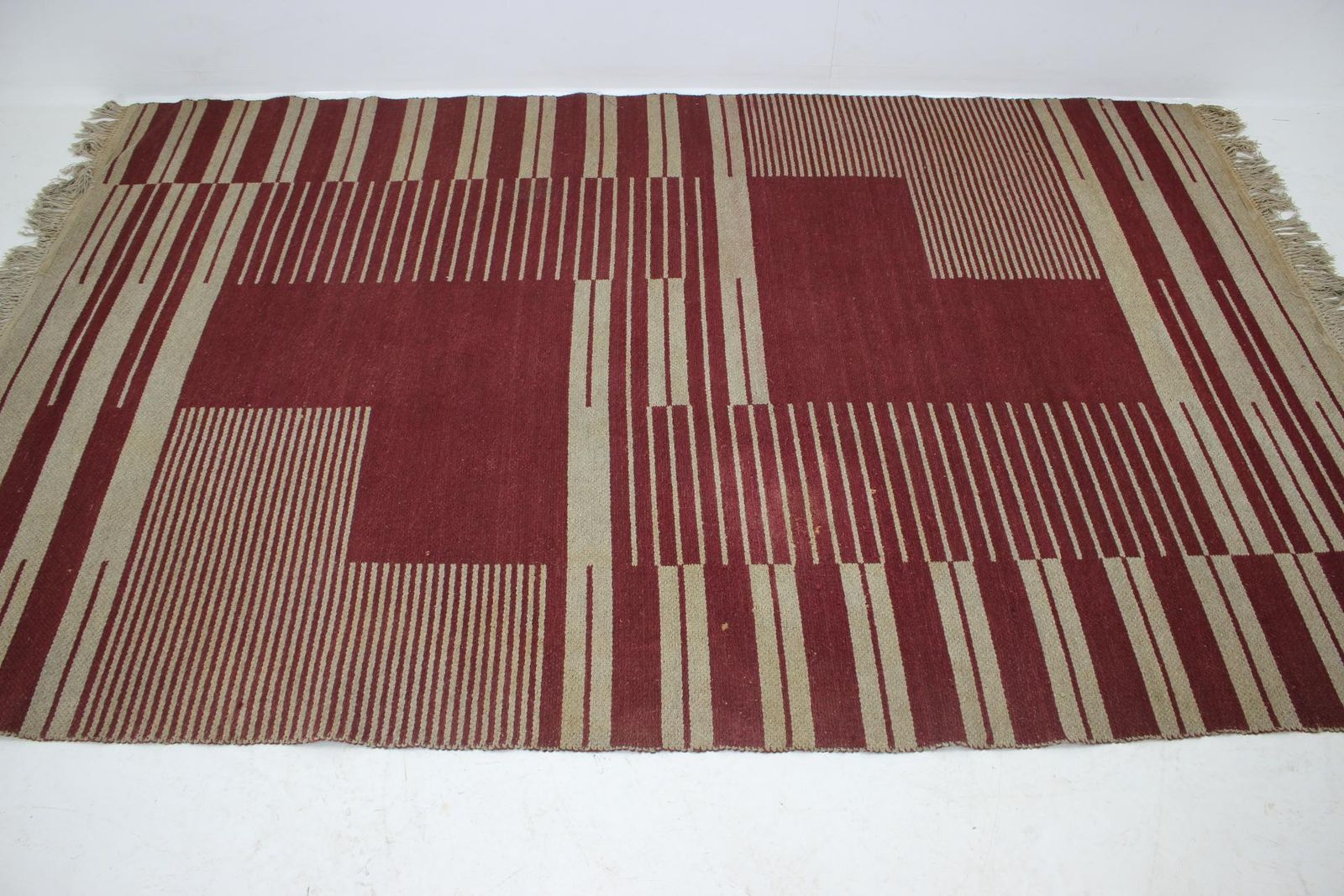 Original Rare Modernist Abstract Geometric Carpet By Antonín Kybal   1948 photo for sale