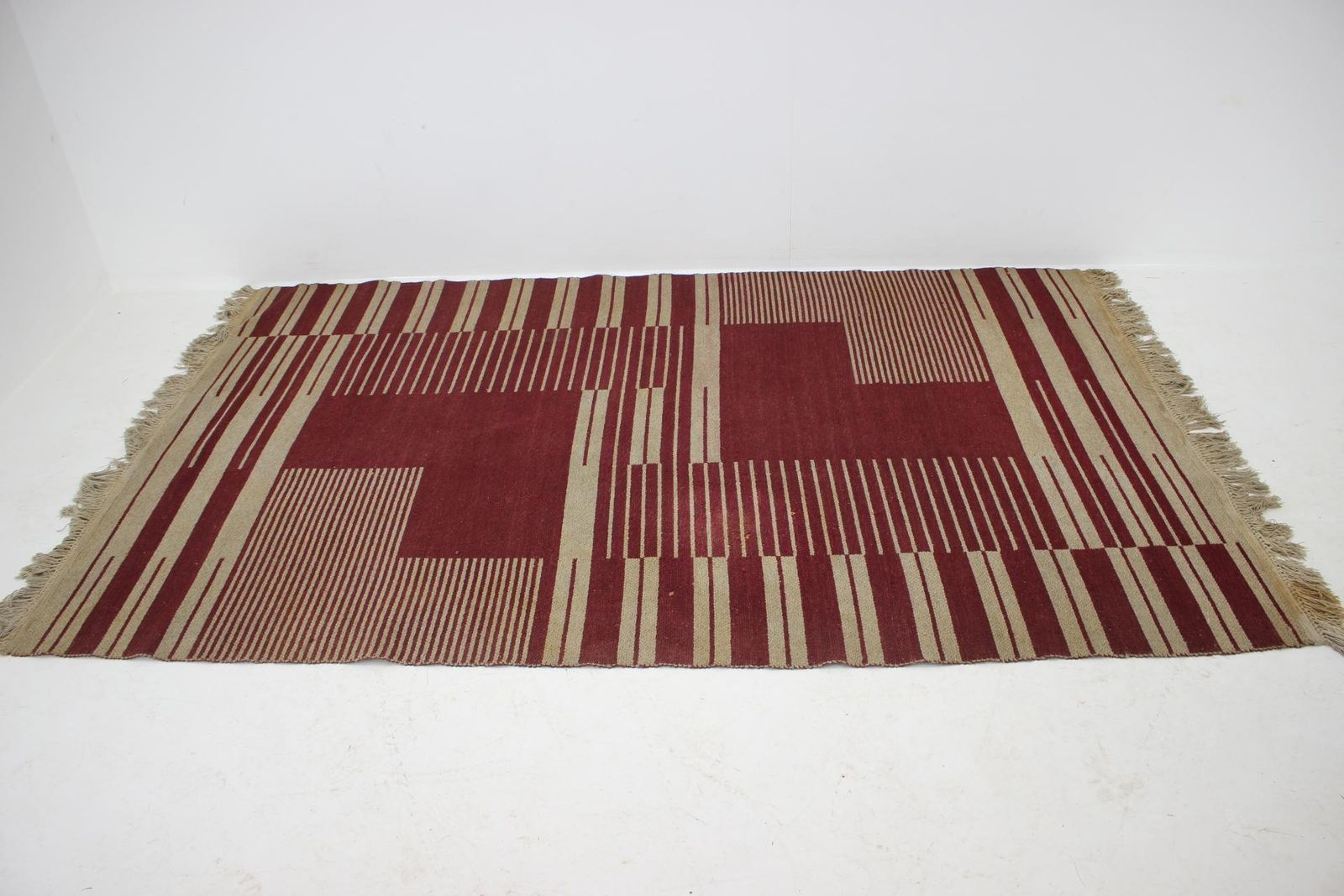Original Rare Modernist Abstract Geometric Carpet By Antonín Kybal   1948 photo Textiles