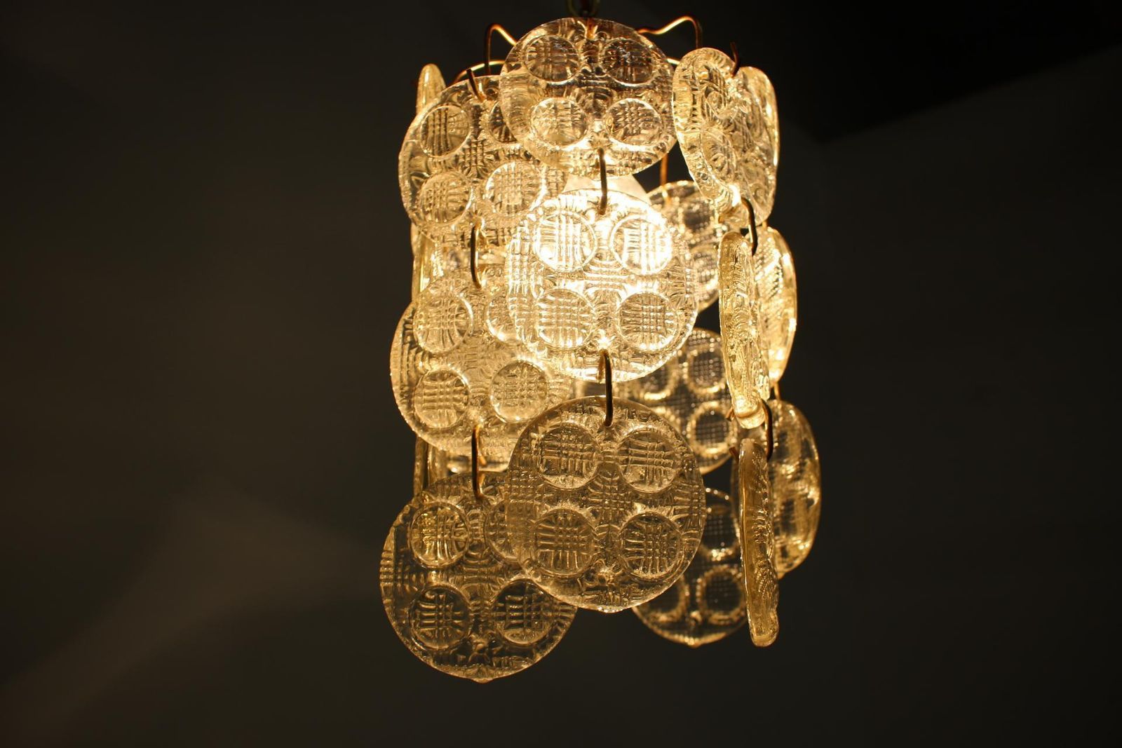 Design Brass And Glass Pendant / Chandelier By Zelezny Brod   1970s photo furniture