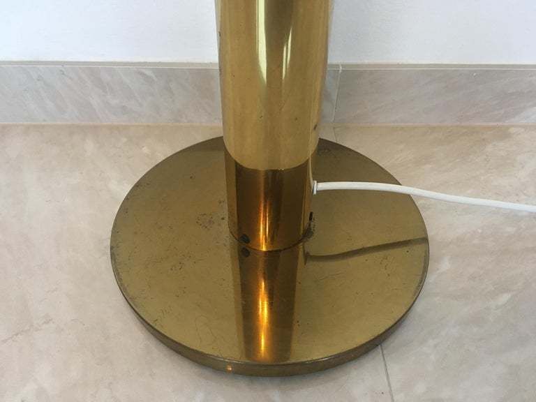 Mid Century Brass Floor Lamp By Gaetano Sciolari, Murano Glass / Italy   1970s photo Lighting