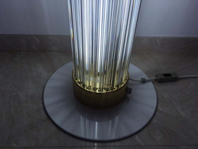 Very Rare Mid Century Glass Brass Floor Lamp Kamenicky Senov/Preciosa   1960s photo 3568.0