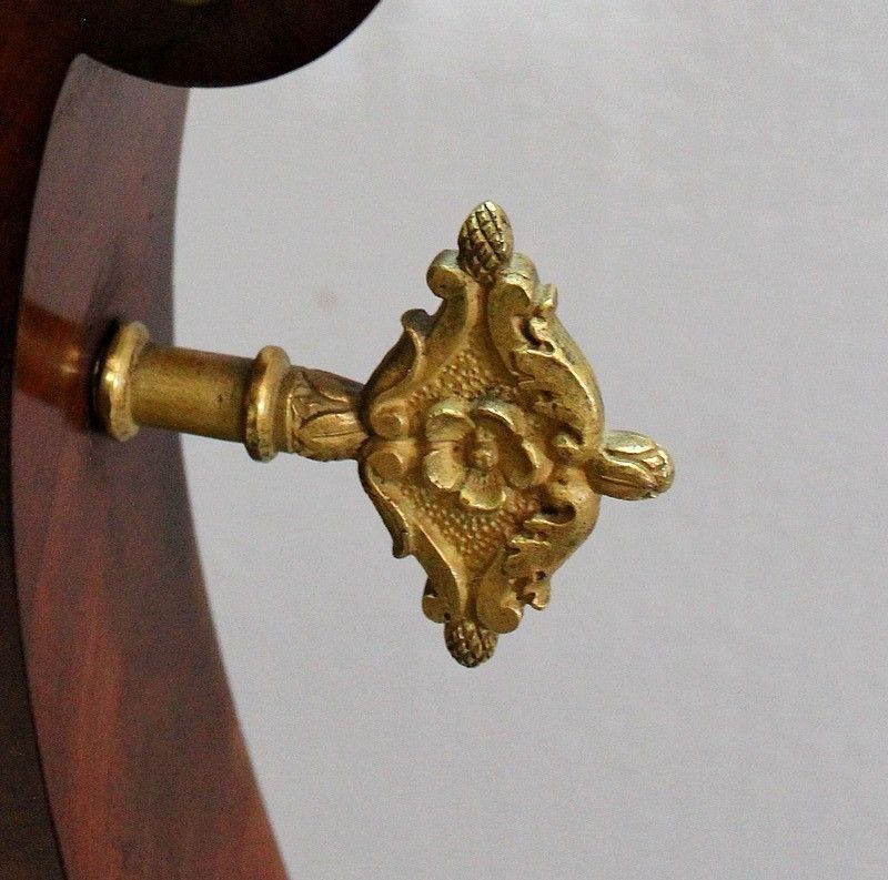 Pendulum Lyre In Mahogany And Gilt Bronze, Empire Period   Early 19th Century photo vintage