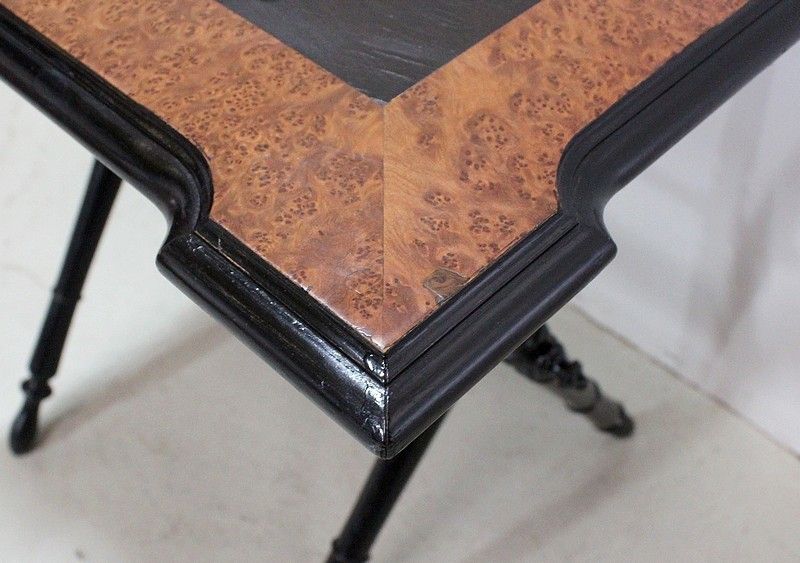 photo for sale Small Inlaid Folding Table, Napoleon III Period  Xi Xth