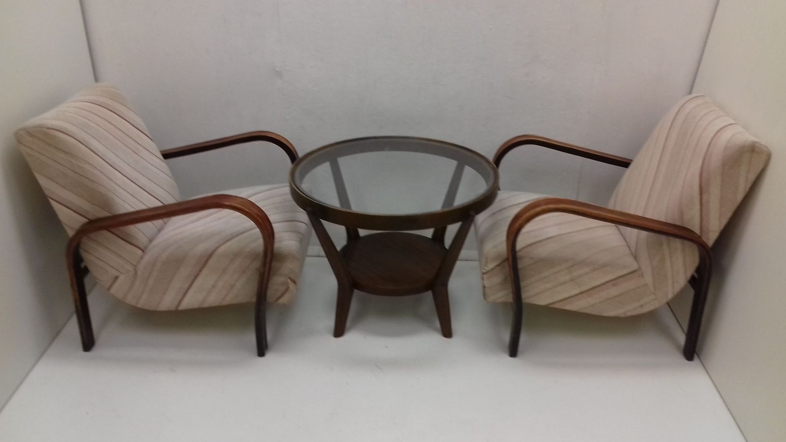 Set Of Two Armchairs With Coffee Table Designed By Karel Koželka & Antonín Kropáček, 1940´S. photo vintage