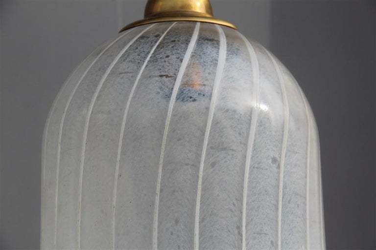 Round Bell Ceiling Lamp Vistosi Murrina Murano 1960 Brass Satin Heavenly White photo vinterior